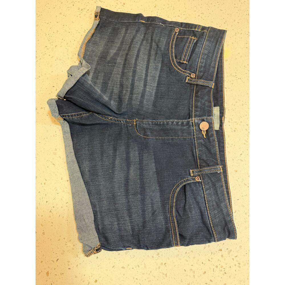 new york & company dark denim shorts womens size 10